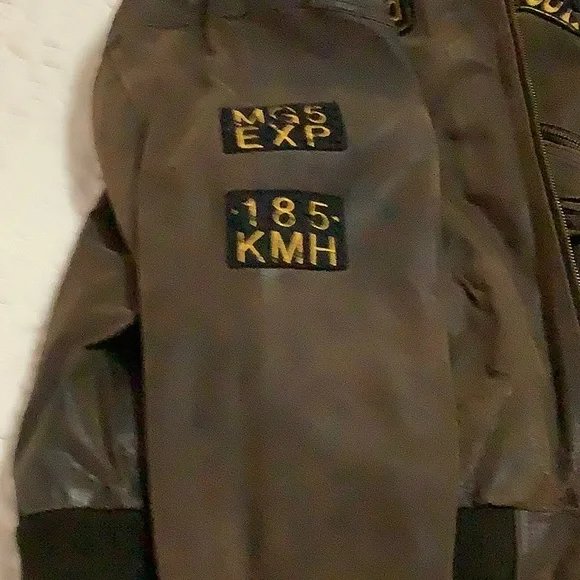 Vintage Leather Jacket w/patches - Picture 7 of 12